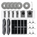 24 Pcs Replacement Parts for Dreame L10s Ultra Gen 2/L10s Pro Ultra Heat/X30 Ultra/L40s Ultra AE/L40s Ultra CE/for E30 Ultra Robot Vacuum. 2 Main Brush,4 Filters,6 Mop Pads,6 Dust Bags,6 Side Brush