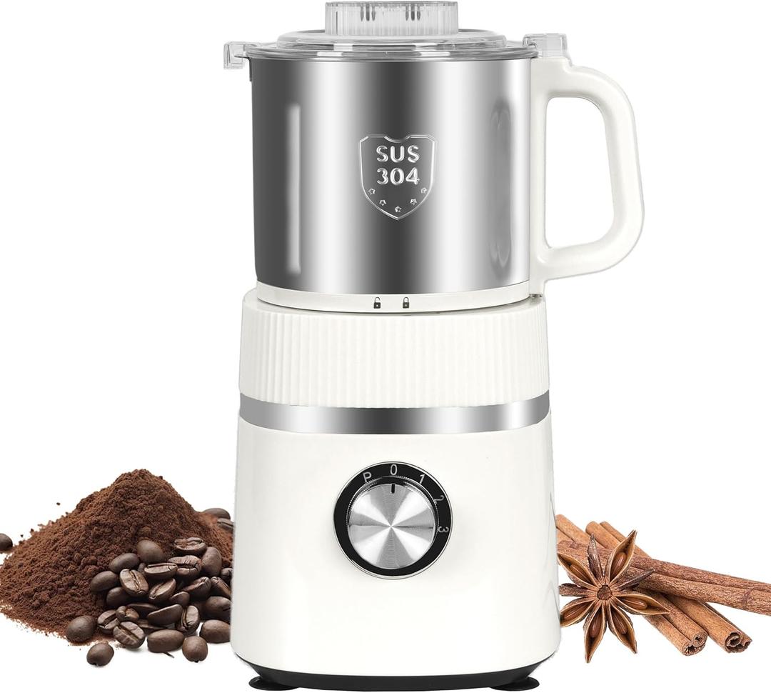 Electric Grinder for Kitchen | 800W Versatile Spice Grinder with 4 Speed Adjustment | Detachable Bowl, Suitable for Grinding Spices, Grains, Coffee