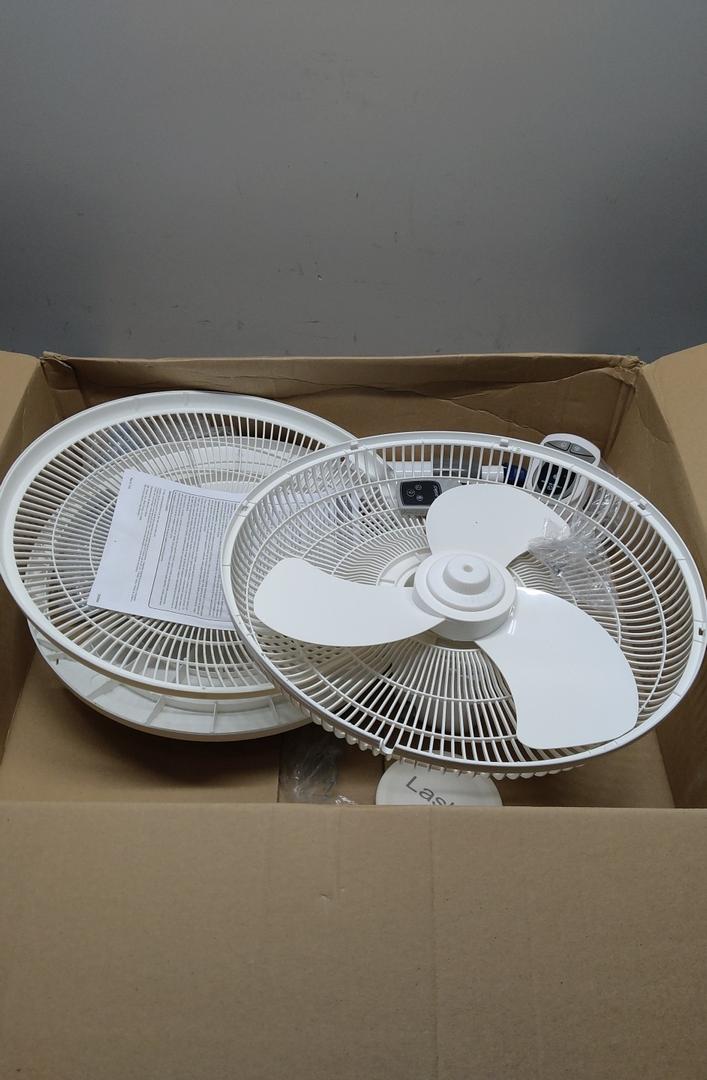 Lasko Oscillating Adjustable Pedestal Stand Fan with Timer and Remote for Indoor, Bedroom, Living Room, Home Office & College Dorm Use, 16 Inch, White, 1646, 47 In. Tall