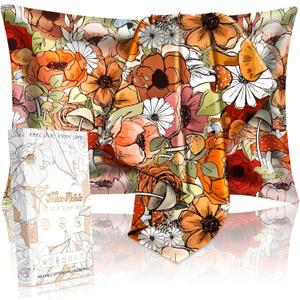 Silk Pillowcase 2 Pack - Cute Pillow Cases 20" x 26" Standard Size Set of 2 for Hair and Skin Smooth Soft Breathable with Hidden Zipper Cooling Pillow Covers for Sleeping, Mushroom Bushes