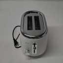 MÜELLERHOME Retro Toaster 2 Slice, 7 Browning Levels, 3 Functions (Reheat, Defrost, Cancel), Stainless Steel Features, Removable Crumb Tray, Under Base Cord Storage, White Toaster Kitchen Appliances