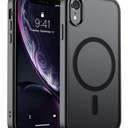 SUPFINE Magnetic for iPhone XR(Compatible with MagSafe)(Military Grade Drop Protection) Slim Translucent Matte Shockproof with Anti-Fingerprint Phone Case, Black