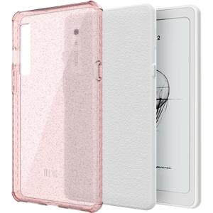 TUDIA SKN Clear Designed for Onyx Boox Palma 2 Case Back Cover, [DO NOT FIT Palma 2 PRO] Shockproof Slim Anti-Yellowing Silicone Gel Transparent Back Lightweight Grip TPU Bumper (Pink Glitter)
