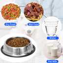 2 Pack Stainless Steel Dog Bowls with Rubber Bottom, Non Skid Non Spill Heavy Duty Premium Quality Pets Feeder Bowls for Dogs and Cats and More (6Cup / 48oz)