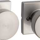 Kwikset Pismo Interior Passage Door Knob, Handle For Closet and Hallway Doors, Non-Locking Doorknob in Satin Nickel, with Microban Protection