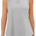 G4Free Racerback Workout Tank Tops for Women High Neck Athletic Long Tanks Fast Dry Sleeveless Pilates Running Shirts