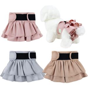 Wegreeco Dog Diapers Female (3 Pack), Highly Absorbent Puppy Doggie Dog Diapers for Female Dogs Period, Washable Doggy in Heat, Small Medium Large Size (Medium) (Champagne Color)