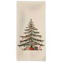 Tzhim Christmas Kitchen Towels - Red Bow Ribbon Christmas Tree Hand Towels, Dish Towels & Tea Towels for Kitchen & Bathroom Decor - 16x24inch