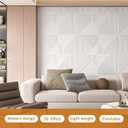 WOWSTAR 12-Pack 3D Wall Panels 19.7" x 19.7", White Slat Wall Panels for Interior Wall Decor, Modern Wall Covering for Living Room, Bedroom & Office, 12"x12"