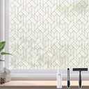 DKTIE Geometric Art Stained Glass Window Film Bathroom Window Privacy Film Frosted Glass Static Clings Non Adhesive with Installation Tools, Modern Home Improvement Style (S120, 17.7'' x 78.7'')