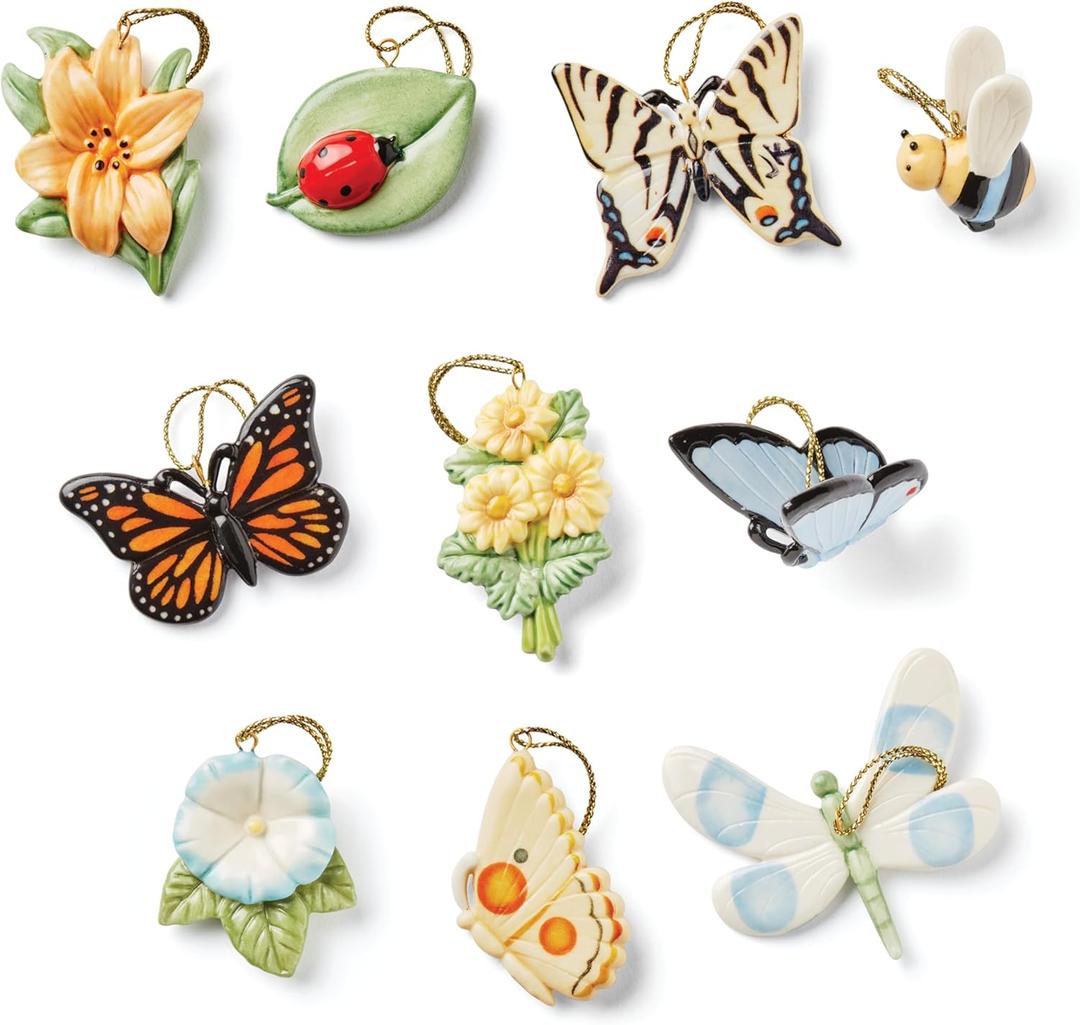 Lenox 894959 Butterfly Meadow 10-Piece Ornament Set