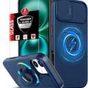 FRLMOOES for iPhone 16 Plus Case Magnetic Compatible with MagSafe Wireless Charging,with 2 Screen Protectors,with 360°Kickstand Ring+Camera Cover Anti-Scratch Shockproof Heavy Duty Protection Blue