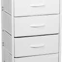 Dresser for Bedroom, Fabric Nightstand Tall Dresser & Chests of Drawers with 5 Drawers, Vertical Organizer Storag, Hallway, Entryway White