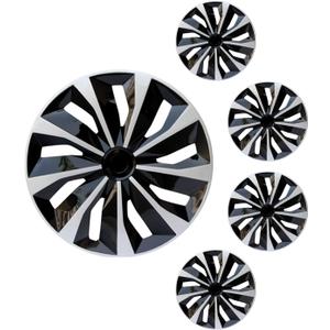 Hubcap Wheel Covers Replacement R16 Size Hub Caps Universal-Fit Steel Wheel Rim Cap ABS Tire Cover for Most Cars Trucks SUV Sedans -Set of 416-inchSilver-Black