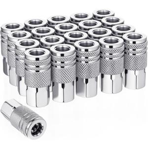 20 Pcs 3/8 High Flow Air Fittings 3/8 Inch Female Quick Connect Air Coupler Industrial M-type Coupler for Atmosphere Compressor Accessories Fittings Set