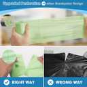 4 Gallon Biodegradable Bag, 180 Unscented Bathroom & Kitchen Garbage Bags - Tear & Leak Resistant, Green