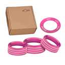 Air Conditioner Switch Button Knob Cover, Car Interior Accessories Radio Volume Control Knob, Aluminum Alloy Trim Rings Compatible with Dodge Challenger Durango 2015-2022 (Pink)