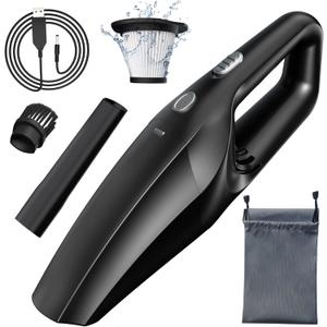 TEMOLA Handheld Vacuum Cordless Cleaner, Portable Mini Car Handheld Vacuum, Vacuum Portable with HEPA Filter, Hand Held Cordless for Car Accessories, Pet Hair, Home, Office (Black)