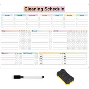 Cleaning Checklist Dry Erase Magnetic Whiteboard for Refrigerator,Daily Weekly and Monthly Checklist Planner and Household Chore-Cleaning Schedules and Checklists (Style New)