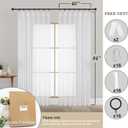 OWENIE White Pinch Pleated Sheer Curtains 84 Inches Long 2 Panels Set for Bedroom Living Room, Soft Airy Light Filtering Sheer Privacy Curtains Drapes, White, 2Pcs, Each 40x84 Inch
