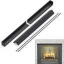 Flehomo Adjustable Fireplace Rod Kit for Fireplace Spark Screen, Rod and Valance Kit Install to Leveling The Fireplace Mesh Screen Curtain