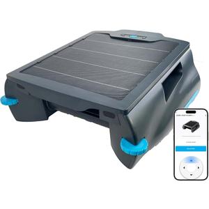 CZYBYTE Solar Powered Pool Surface Skimmer Robot with APP Support | 24/7 Cleaning Solar Powered, Dual Charging Modes, Smart Obstacle Avoidance,10L Filter Basket