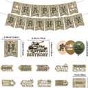 Army Military Party Decorations ,Camouflage Birthday Party Supplies, Soldier Plates Napkins Set Camo Hero Balloons,Backdrop,Banner, Cake Toppers,Tableware, Tablecloth,Forks,Directional Party Signs