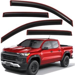 Lightronic Extra Durable Clip-on in-Channel Auto Vent Window Visors, Fits 2023-2025 Chevrolet Colorado & GMC Canyon, UV Protection Rain Guards, Original Wind Deflector, No-Drill, Dark Smoke, 4-Pcs