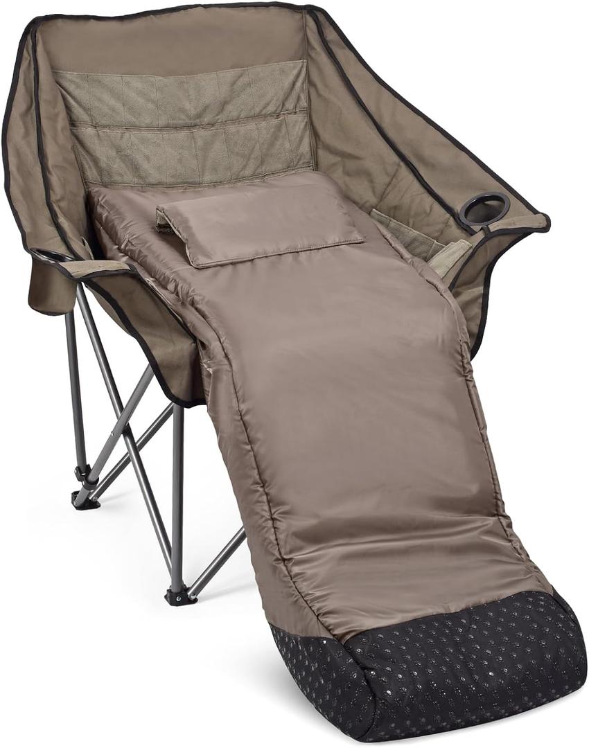 Oversized Fully Padded Camping Chair with Removable Foot Pocket, Heavy Duty Comfy Folding Camp Sports Chair for Adults, Summer, Winter, Outdoor, Ice Fishing, Hunting, RV, Cup Holder, XL, 400 LBS (Army Green) Oversized Fully Padded Camping Chair with Removable Foot Pocket, Heavy Duty Comfy Folding Camp Sports Chair for Adults, Summer, Winter, Outdoor, Ice Fishing, Hunting, RV, Cup Holder, XL, 400 LBS (Army Green)