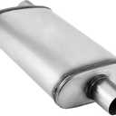 2in Muffler Deep Performance Tone 2'' Pipe Muffler Resonator with Universal Stainless Steel muffler for Cars, Trucks(2''Inlet/Outlet)