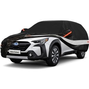 10 Layers SUV Car Cover Custom Fit for Subaru Outback (1994-2024),Waterproof All Weather for Automobiles, Outdoor Full Cover Sun UV Rain Protection with Cotton.Black