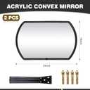 2 Pcs Acrylic Garage Parking Mirror 24" x 15" Convex Security Mirror Rectangular Convex Corner Mirror Blindspot Mirror with Protective Film for Driveway Traffic