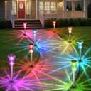 Eyrosa Solar Outdoor Lights, 10 Pack Solar Pathway Lights Outdoor Waterproof, Stainless Steel Stake Lighting for Garden Yard Path Walkway Driveway Patio Lawn Outside Decor, Color Changing