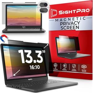 SightPro Magnetic Laptop Privacy Screen 13.3 Inch 16:10 - Removable Computer Privacy Filter Shield and Protector