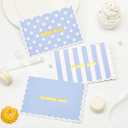 Crisky 3 Assortment Gold Foil Wavy Blue Thank You Cards with Envelopes (50 Pack) for Birthday, Baby Shower, Bridal Shower, Wedding, Graduation