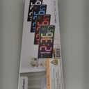 Soobest LED Wall Clock Digital Clock with Seconds, Electric Plug in Large Big Numbers Clock 5 Dimmers Wall Mount for Living Room, Auto DST, 10 Inches (Blue)