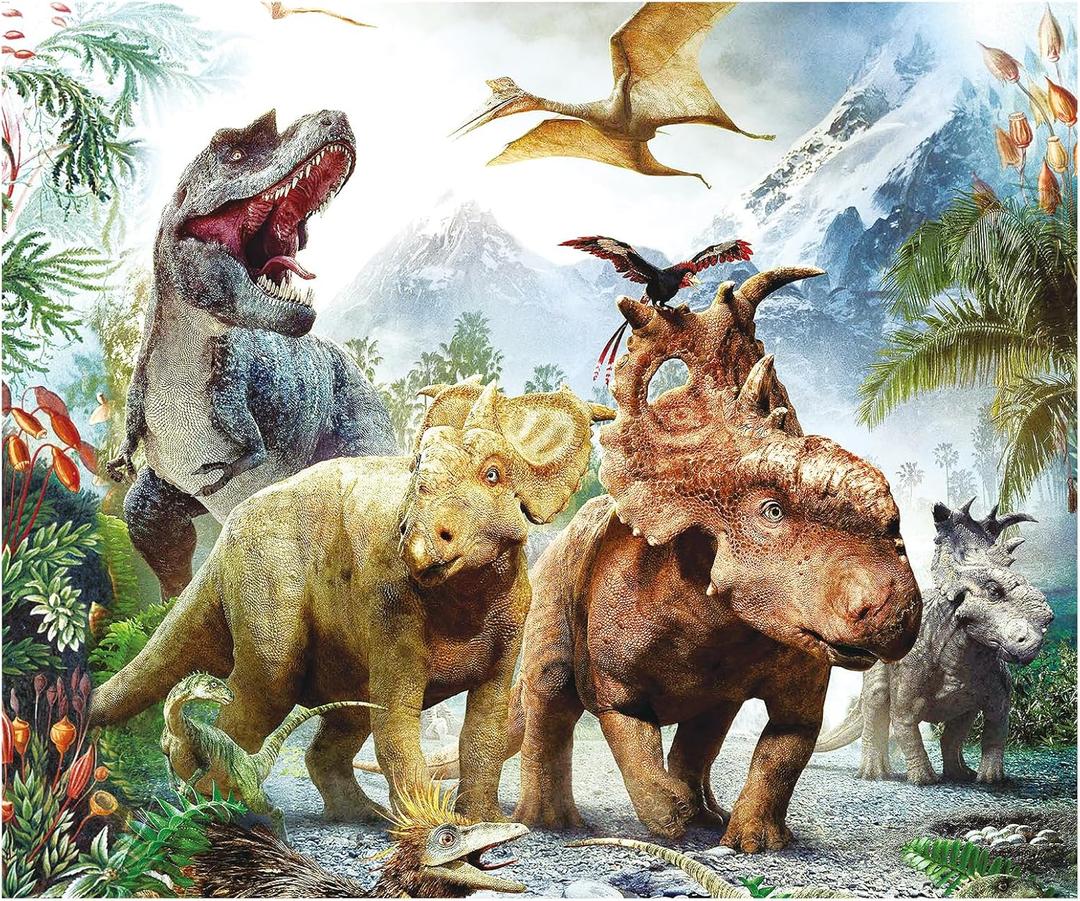 Jigsaw Puzzles 300 Pieces for Adults Kids World of Huge Dinosaurs Learning Educational Challenge Toys Best Gift 16.5" x 13.8"