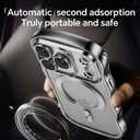 UEEBAI for iPhone 17 Pro Case, Cute Wave Frame Magnetic Phone Case Compatible with Magsafe Full Camera Protection Cover Soft Electroplated Phone Cover for Women Girls - Silver