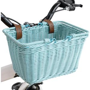 GRANNY SAYS Kids Bike Basket, Front Bicycle Bike Baskets for Kids, Small Wicker Bike Basket for Boys and Girls, Small Wicker Basket for Bike, 9" x 7" x 6", 1-Pack (Cyan)
