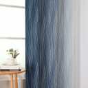 Estelar Textiler Rod Pocket Navy Blue and Greyish White Blackout Curtains for Living Room, Light Blocking Window Curtains, Thermal Insulated Room Darkening Drapes for Bedroom, 42x63 Inch, 2 Panels