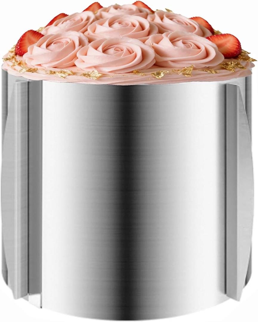 DATANYA Cake Ring Extra High 15cm - Adjustable 6 Inch to12Inch Stainless Steel Round Cake Mousse Molds Baking Ring, 5.9 Inch Deep Cake Mold with Precise Scaling