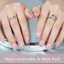 Press on Nails Short 5 Styles, Jofay Fashion 160Pcs Salon-Like Fake Nails with Chrome/Rainbow Laser/Chasing Light Cat Eye Designs, Acrylic French Tip Press on Nails Glue on Nails (A-01 Winter Daily)