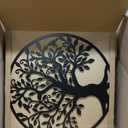 SOBEIT 20inch Tree of Life Metal Wall Art,Bird Tree Metal Wall Decor, Round Family Tree Wall Art for Wall Hanging, Garden, Home Decor, Living Room,Bedroom, Indoor, Outdoor(Black)