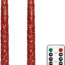 Maple Leaf Flameless Taper Candles Battery Operated Remote 11-Inch Tall Handcrafted Red Real Wax LED Flickering Candle Vintage Home Aesthetic Christmas Decor for Thanksgiving Christmas Gift