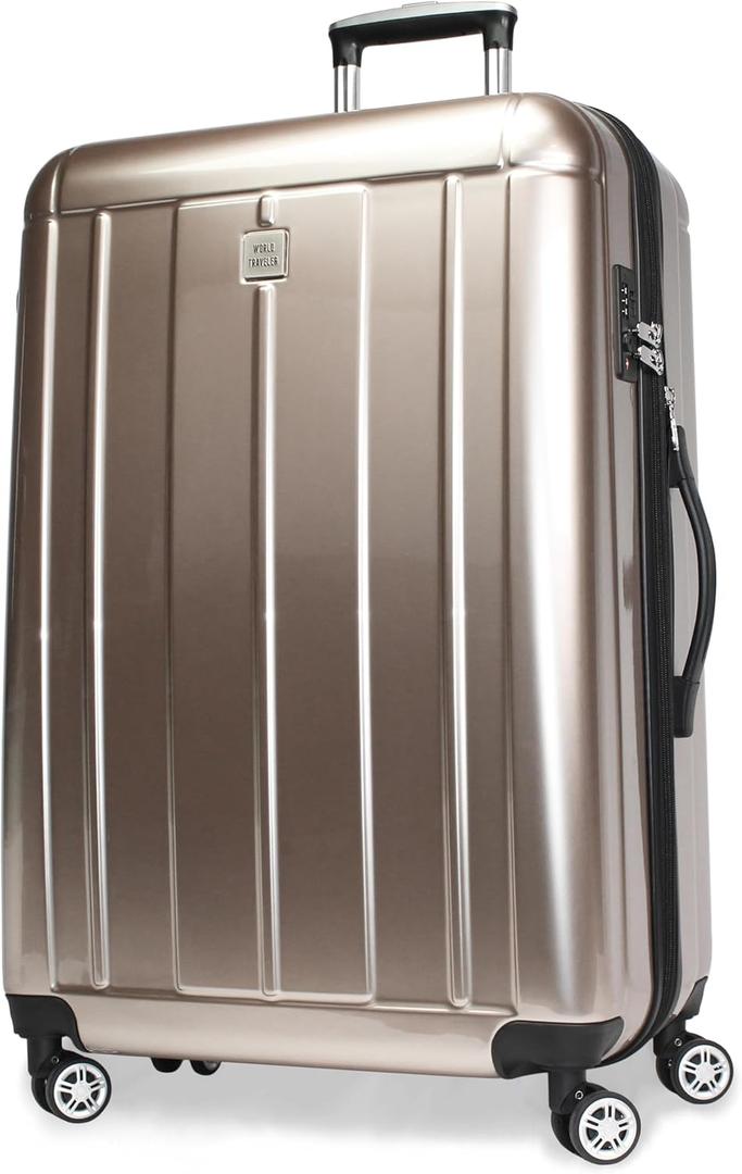 World Traveler Contour Hardside Expandable Spinner Luggage, Champagne, 28-inch World Traveler Contour Hardside Expandable Spinner Luggage, Champagne, 28-inch