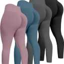 ATHVOTAR Workout Gym Leggings Women, High Waisted Seamless Butt Lifting Scrunch Butt Sports Leggings (M)