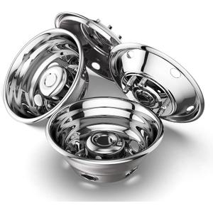 908F 19.5" Polished Stainless Steel Dually Wheel Simulator,4pc Durable and Nice lookingBolt On Hubcaps,8 Lug 5 Hand Hole Wheel Cover fit for 1999-2002 Ford F450/F550 Truck