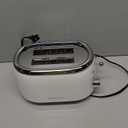 MELLERHOME Retro Toaster 2 Slice, 7 Browning Levels, 3 Functions (Reheat, Defrost, Cancel), Stainless Steel Features, Removable Crumb Tray, Under Base Cord Storage, White Toaster Kitchen Appliances