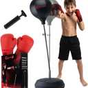 Champs MMA Punching Bag for Kids with Stand | Freestanding Reflex Bag Dummy | Adjustable Height Punch Bag Stand with Gloves  Exercise Equipment for Agility, Hand-Eye Coordination Workout Kit