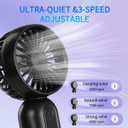 VanSmaGo Portable Mini 2-pack Handheld Personal Small Fan with 3-speed for Travel, USB Rechargeable Battery Operated Eyelash Fan, Black&White